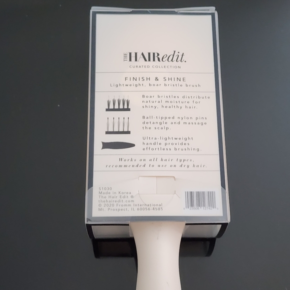 THE HAIR EDIT Cream Finish & Shine Boar Bristle Brush Curated Collection - NEW - Picture 5 of 6